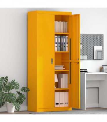 vidaXL Storage Cabinet Mustard Yellow 80 x 40 x200 cm Steel