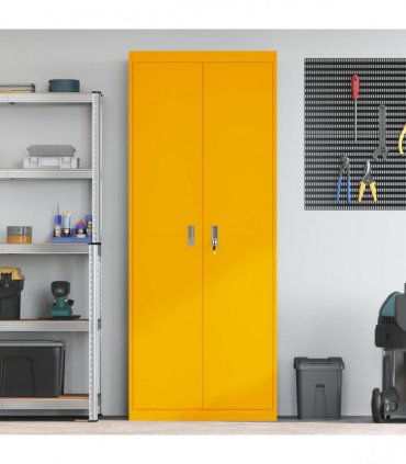 vidaXL Storage Cabinet Mustard Yellow 80 x 40 x200 cm Steel