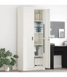 vidaXL Storage Cabinet White 80 x 40 x200 cm Steel