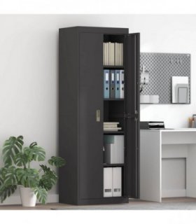 vidaXL Storage Cabinet Black 60 x 40 x180 cm Steel