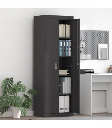 vidaXL Storage Cabinet Black 60 x 40 x180 cm Steel