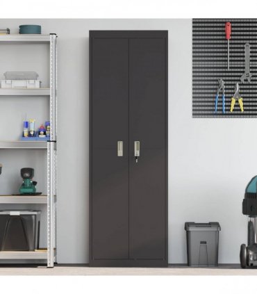 vidaXL Storage Cabinet Black 60 x 40 x180 cm Steel