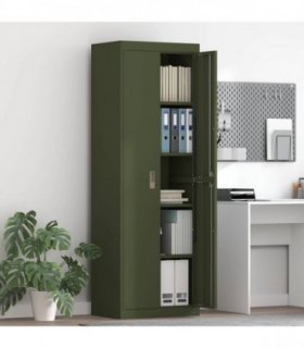 vidaXL Storage Cabinet Olive Green 60 x 40 x180 cm Steel