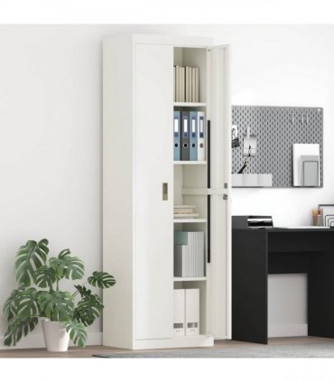 vidaXL Storage Cabinet White 60 x 40 x200 cm Steel