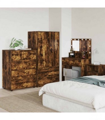 vidaXL Storage Cabinets 80 x 48 x 105 cm Engineered Wood Smoked Oak