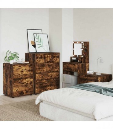 vidaXL Storage Cabinets 80 x 48 x 105 cm Engineered Wood Smoked Oak