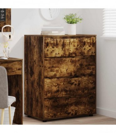 vidaXL Storage Cabinets 80 x 48 x 105 cm Engineered Wood Smoked Oak