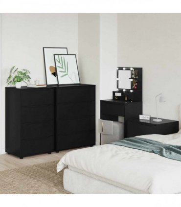 vidaXL Storage Cabinets 60 x 48 x 105 cm Engineered Wood Black