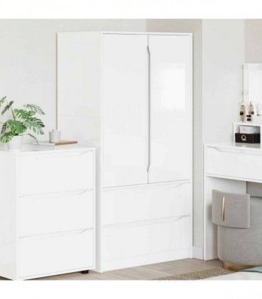 vidaXL Wardrobe High Gloss White 79.5 x 49 x 156 cm