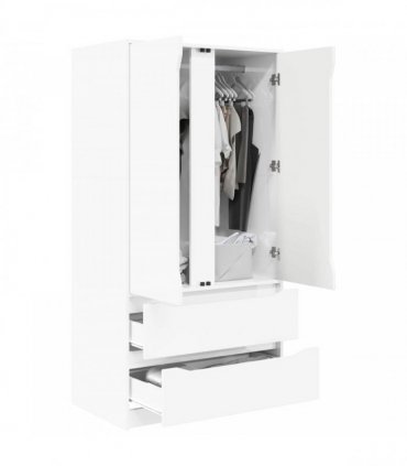 vidaXL Wardrobe High Gloss White 79.5 x 49 x 156 cm
