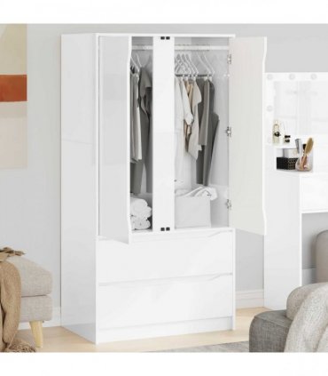 vidaXL Wardrobe High Gloss White 79.5 x 49 x 156 cm