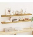 vidaXL Wall Shelves 2 pcs 110x15x4 cm Solid Wood Teak