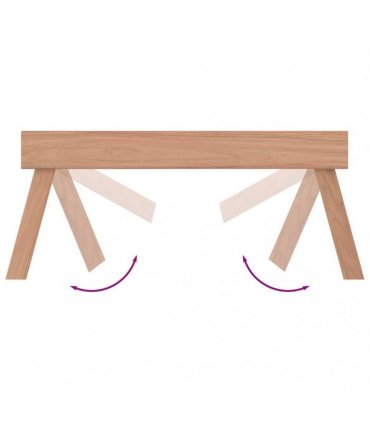 vidaXL Folding Tray 55x35x25 cm Solid Wood Teak