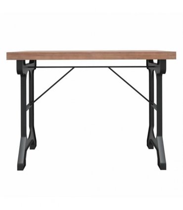 vidaXL Dining Table 110x65x82 cm Solid Wood Fir and Iron