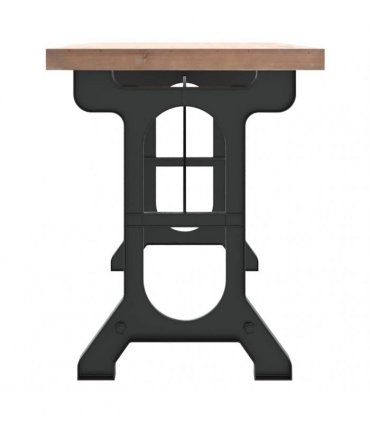 vidaXL Dining Table 110x65x82 cm Solid Wood Fir and Iron