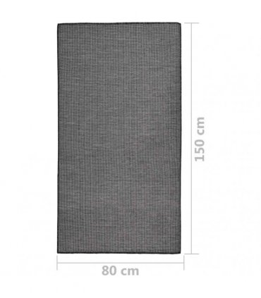 vidaXL Outdoor Flatweave Rug 80x150 cm Grey