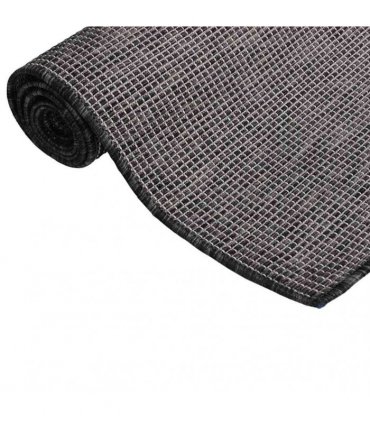 vidaXL Outdoor Flatweave Rug 100x200 cm Grey
