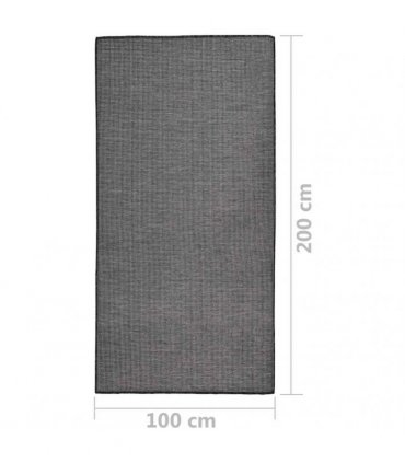vidaXL Outdoor Flatweave Rug 100x200 cm Grey