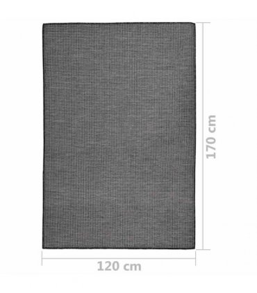 vidaXL Outdoor Flatweave Rug 120x170 cm Grey