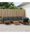 vidaXL 8 pcs Solid Acacia Wood & Rope Natural