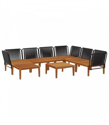 vidaXL 8 pcs Solid Acacia Wood & Rope Natural