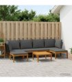 vidaXL 7 pcs Solid Acacia Wood & Rope Natural