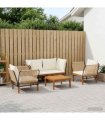 vidaXL 5 pcs Solid Acacia Wood & Rope Natural