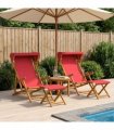 vidaXL Deck Chair 4 pcs 3 Position Solid Eucalyptus Wood Red