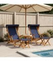 vidaXL Deck Chair 4 pcs 3 Position Solid Eucalyptus Wood Blue