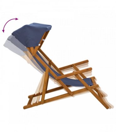 vidaXL Deck Chair 4 pcs 3 Position Solid Eucalyptus Wood Blue