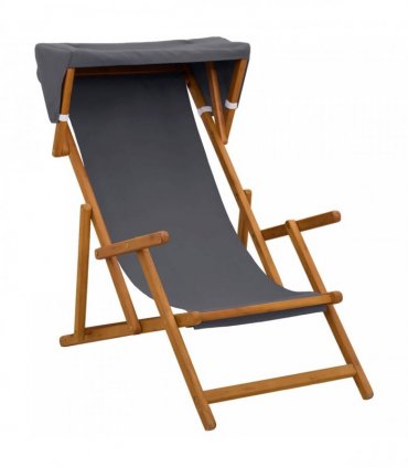 vidaXL Deck Chair 4 pcs 3 Position Solid Eucalyptus Wood Grey