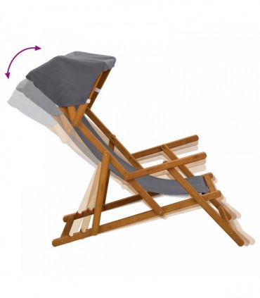 vidaXL Deck Chair 4 pcs 3 Position Solid Eucalyptus Wood Grey