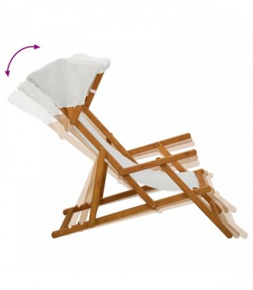 vidaXL Deck Chair 4 pcs 3 Position Solid Eucalyptus Wood Cream