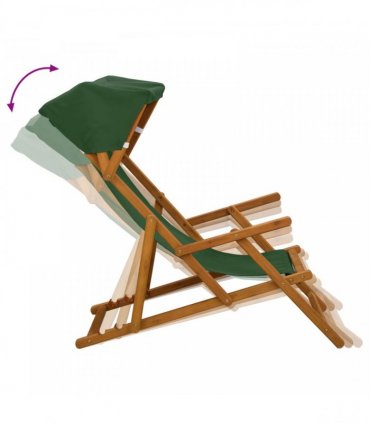 vidaXL Deck Chair 4 pcs 3 Position Solid Eucalyptus Wood Green