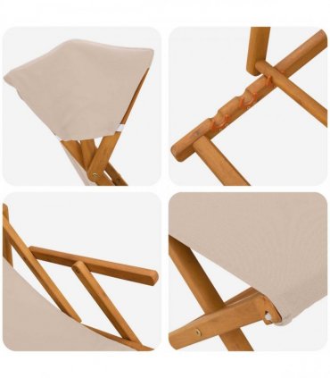 vidaXL Deck Chair 4 pcs 3 Position Solid Eucalyptus Wood Beige