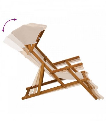 vidaXL Deck Chair 4 pcs 3 Position Solid Eucalyptus Wood Beige