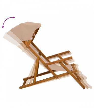 vidaXL Deck Chair 4 pcs 3 Position Solid Eucalyptus Wood Taupe