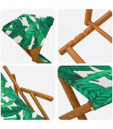 vidaXL Deck Chair 4 pcs 3 Position Solid Eucalyptus Wood Leaf Pattern