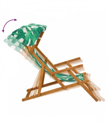 vidaXL Deck Chair 4 pcs 3 Position Solid Eucalyptus Wood Leaf Pattern
