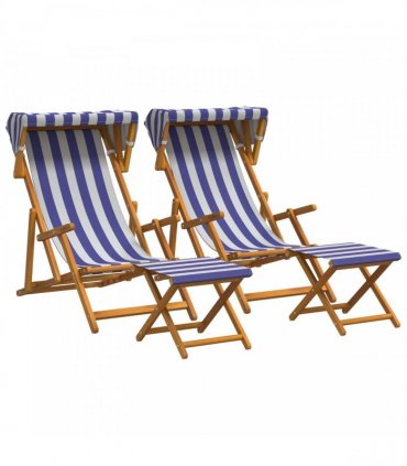 vidaXL Deck Chair 4 pcs 3 Position Solid Eucalyptus Wood