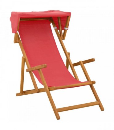 vidaXL Deck Chair 2 pcs 3 Position Solid Eucalyptus Wood Red