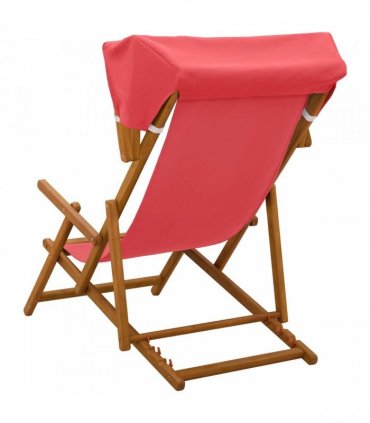 vidaXL Deck Chair 2 pcs 3 Position Solid Eucalyptus Wood Red