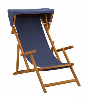 vidaXL Deck Chair 2 pcs 3 Position Solid Eucalyptus Wood Blue