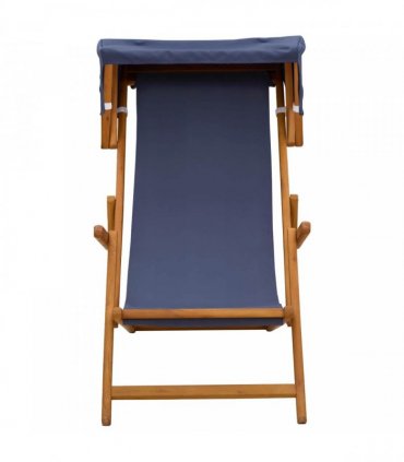vidaXL Deck Chair 2 pcs 3 Position Solid Eucalyptus Wood Blue