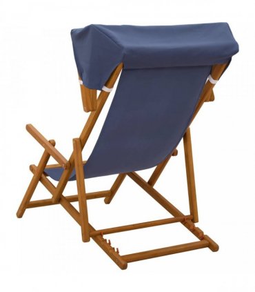 vidaXL Deck Chair 2 pcs 3 Position Solid Eucalyptus Wood Blue