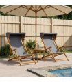 vidaXL Deck Chair 2 pcs 3 Position Solid Eucalyptus Wood Grey