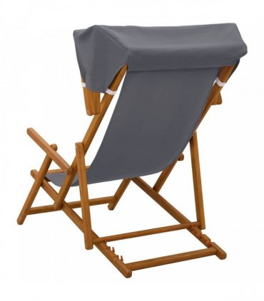 vidaXL Deck Chair 2 pcs 3 Position Solid Eucalyptus Wood Grey