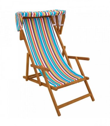 vidaXL Deck Chair 2 pcs 3 Position Solid Eucalyptus Wood Multicolour