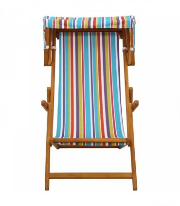 vidaXL Deck Chair 2 pcs 3 Position Solid Eucalyptus Wood Multicolour