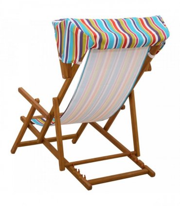 vidaXL Deck Chair 2 pcs 3 Position Solid Eucalyptus Wood Multicolour